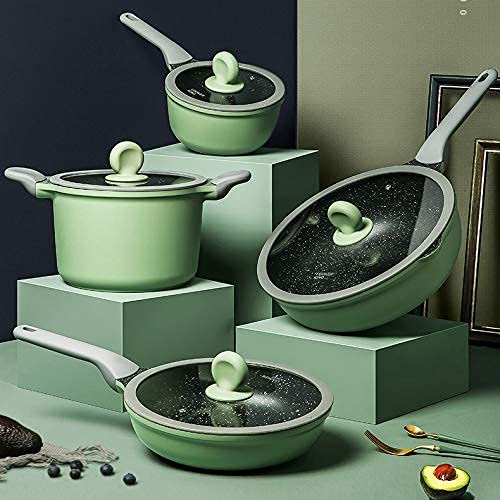 Kochgeschirrset Suppe Pot Fritting Pfanne Kochwerkzeug Nicht-Stick-Pfanne Kücheninduktion Kocher Milch Topf Nudeln Wok Hotpot Auflauf