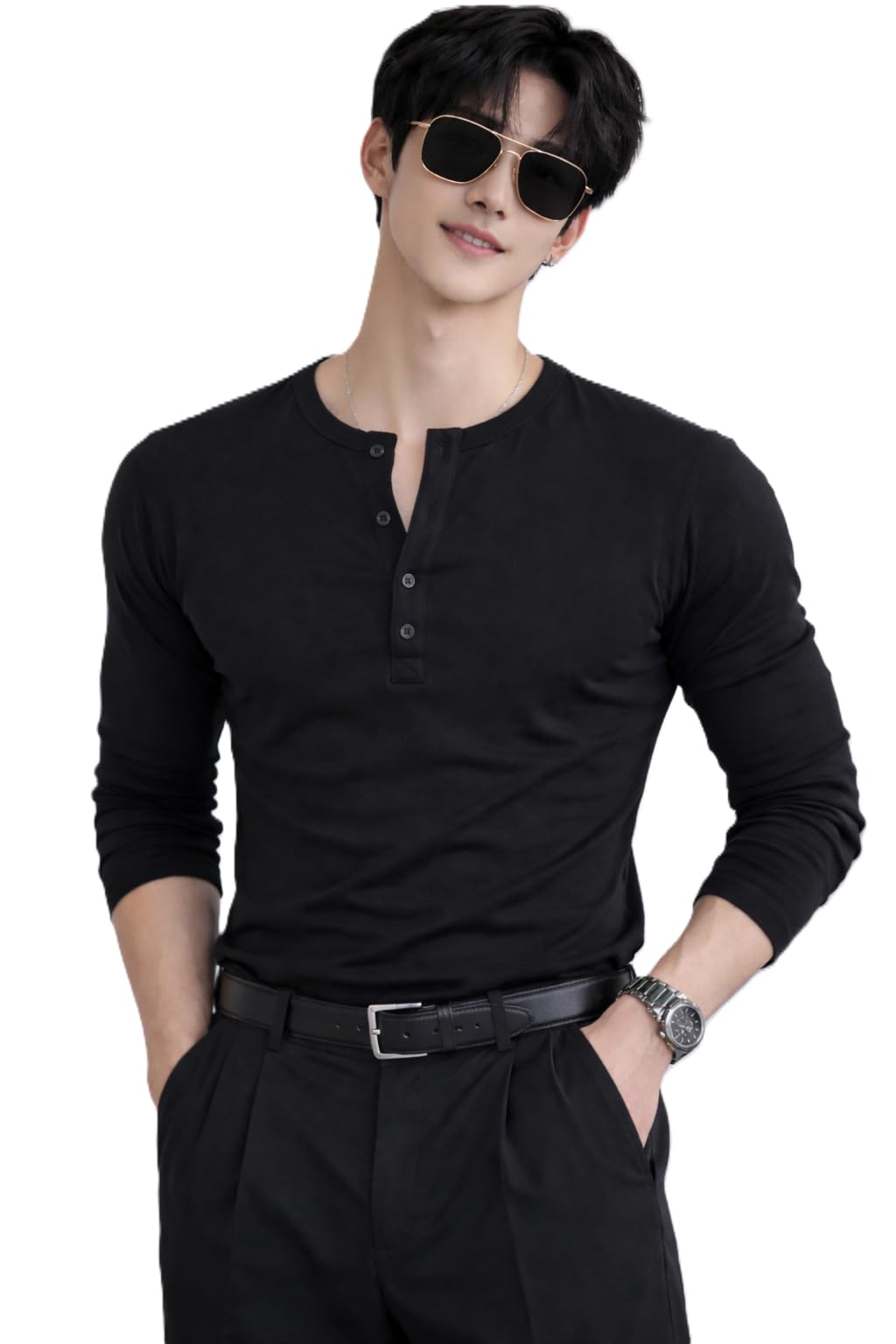 jugular Men's Solid Henley Neck Slim Fit Full Sleeve Polyester T-Shirt, Regular Fit, All Seasons-picture-32