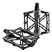 Bike pedals - Mountain Bike Pedals - Aluminum CNC Bearing Bicycle Pedals - Road Bike Pedals with 16 Anti-skid Pins - Lightweight Platform Pedals - Universal 9/16" Bike Pedal for BMX/MTB Bike Black