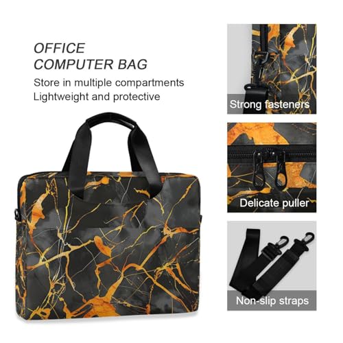 Maletín para laptop 15.6" negro con diseño mármol miniatura 6