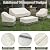 Bitubi Outdoor Waterproof Patio Furniture Covers 4-Piece Set for Swivel Rocker Chairs, Patio 3-Seater Sofa 76in, Coffee Table 48in, Heavy Duty 600D Tough Canvas, Beige