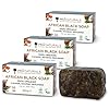 PraNaturals 100% biologische rauwe Afrikaanse zwarte zeep 3x 200g, ethisch geproduceerd en handgemaakt in Ghana, voor…
