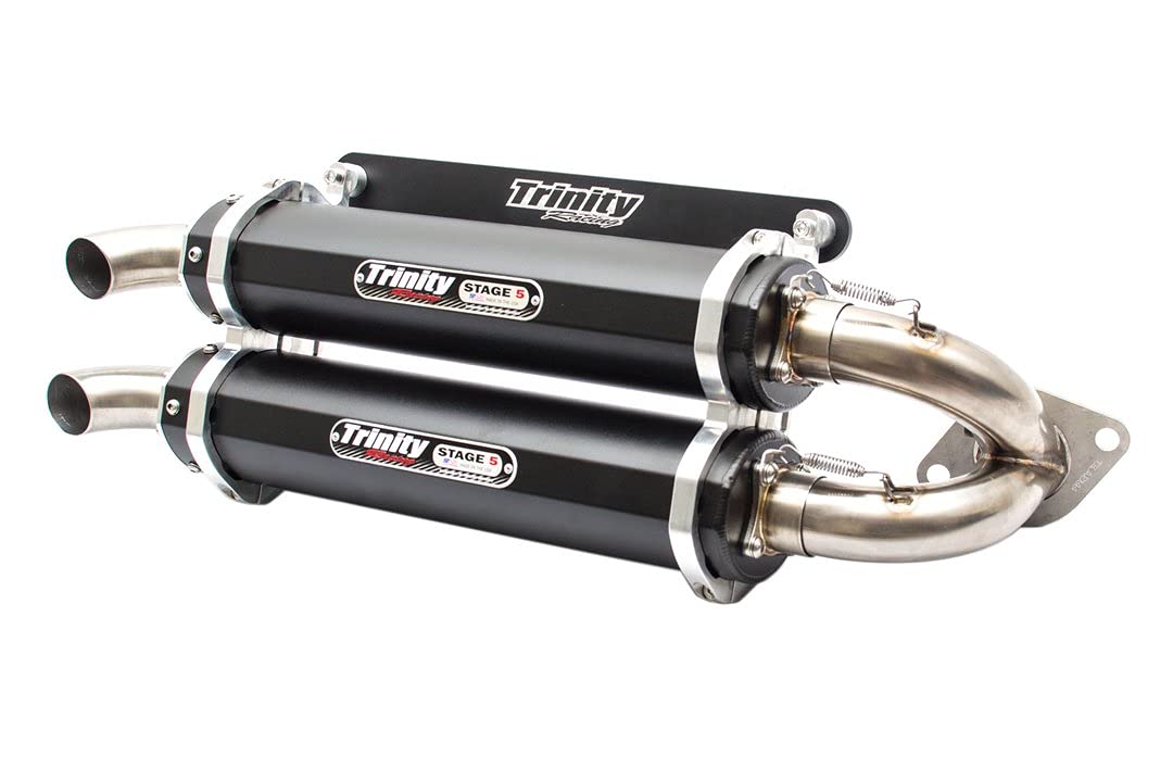Photo 1 of Trinity Exhaust Muffler Polaris Rzr XP 1000 Turbo Pro XP Black Brushed Slip ON (Black, Turbo R, Pro XP) Black Pro XP