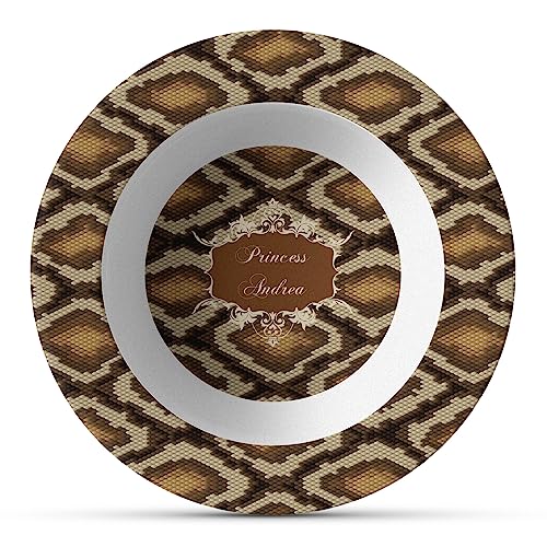 Personalized Snake Skin Plastic Bowl - Microwave Safe - Composite Polymer
