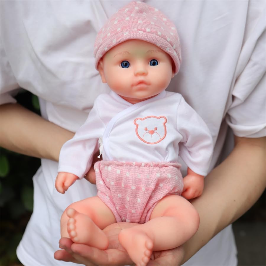 Muñeca bebé realista de silicona de 16.5 pulgadas miniatura 3