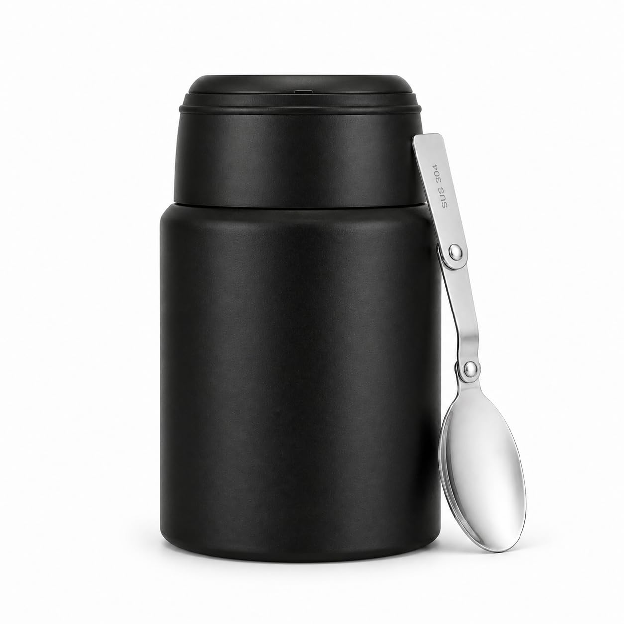 Insulated Lunch Jar with Spoon - Hot & Cold Food Container -1