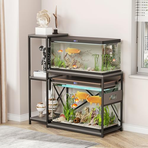 Image of Fish Tank Stand for up to 29 Gallon Aquarium, Reptile Terrariums Tank Stand, Reptile Tank Stand with Stable Metal Frame
