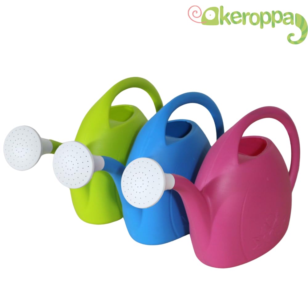 KEROPPA Regadera 3,5 L, Riego con Difusor, para Hogar o Jardines Pequeños, Material Reciclable, Resistente, Ligera, Verde Claro