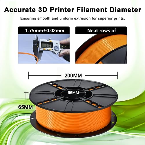 Image of iBOSS PLA Plus (PLA+) 3D Printer Filament 1.75mm,1kg Spool (2.2lbs) Toughness Enhanced 3D Printing Filament,Dimensional Accuracy + /- 0.02mm,1.75mm PLA Plus Filament,Fit Most FDM Printer(Orange)