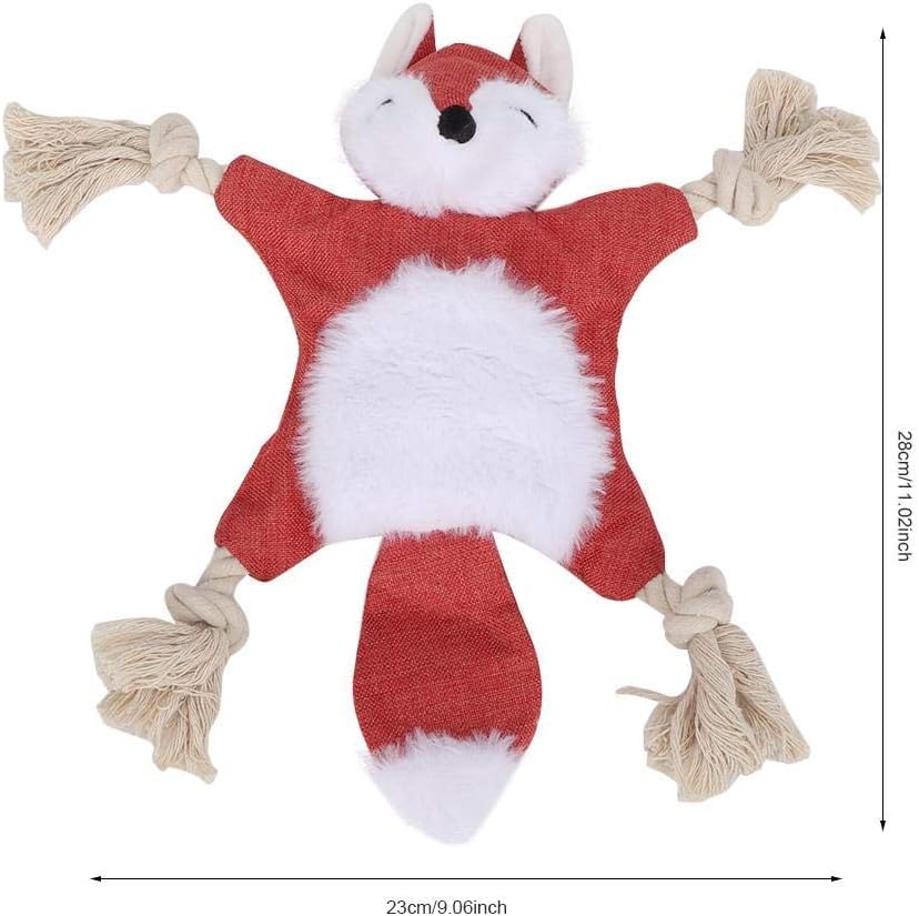 1 Pc Crinkle Dog Toy No Stuffing, Dog Squeaky Toys Puppy Flat Stuffingless Animals Plush Chew Toys with Tug Rope Knots for Small Medium PET (Color May Vary) 4