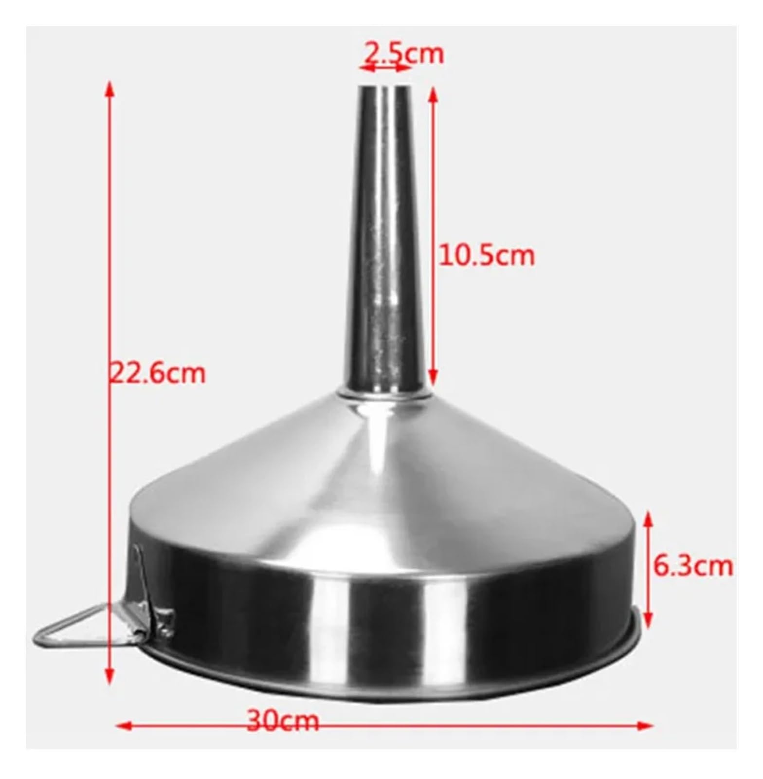 Embudo Grande de Acero Inoxidable, Embudo de Metal líquido for Aceite de Cocina con Filtro Desmontable, Embudo de Boca Ancha for enlatar Herramientas de Cocina(30cm)