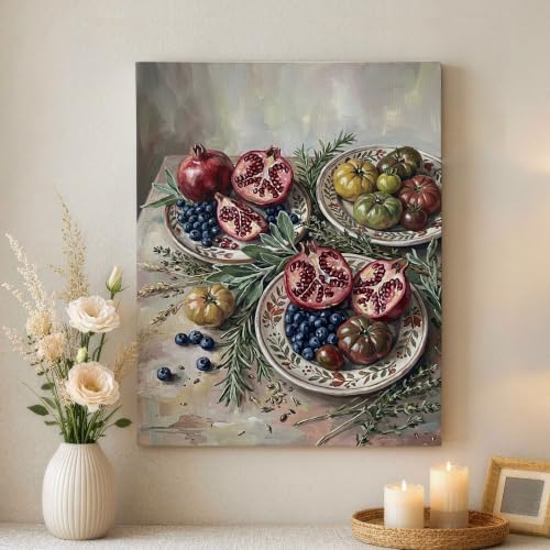 Lienzo decorativo vintage de frutas de otoño con diseño estético de alta calidad