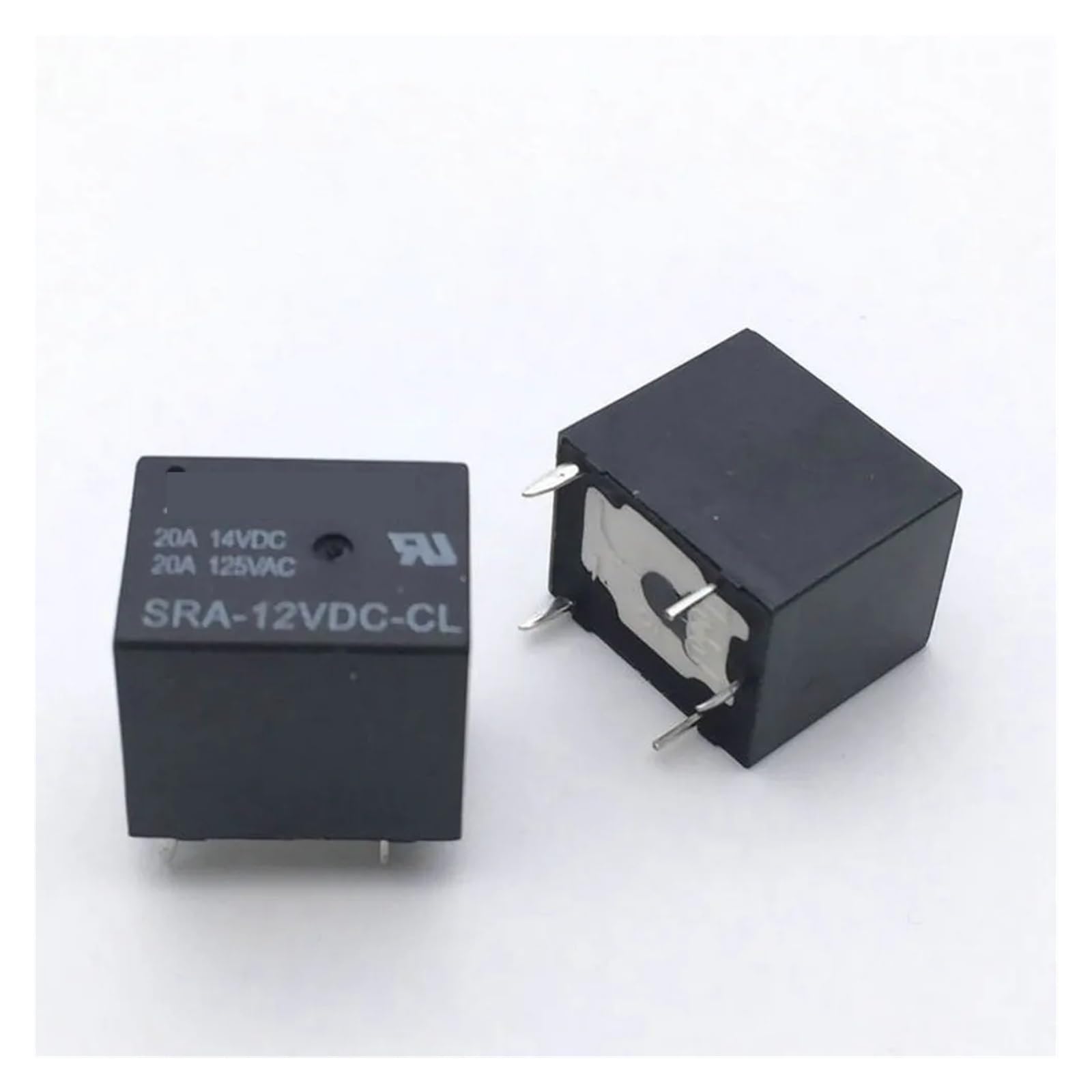 SMGLRUEAT 50Pcs 12V 20A DC Power Relay SRA-12VDC-CL 5Pin PCB Type Black Automobile relay