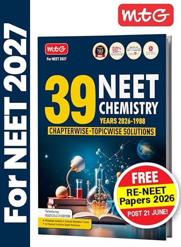 Image of MTG NEET PYQ 39 Years Chemistry Book For 2026-2027 Exam | Chapterwise Topicwise Solved Question Papers | Free Video Solutions | AI Powered Digital Resource