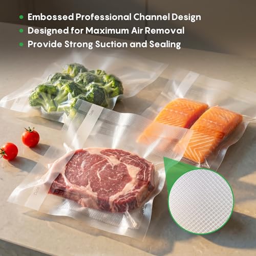 Image of FRESKO Vacuum Sealer Bags Rolls with Write-On Labels, 11 inch x 20' 2 Pack Bags
