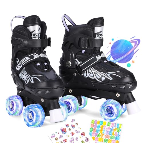 Comforhous Rainbow Kids Roller Skates for Girls Boys 4 Size Adjustable...