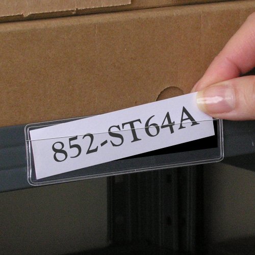 StoreSMART - Clear Plastic Shelf Tag/Label Holder - Magnetic Back - 1