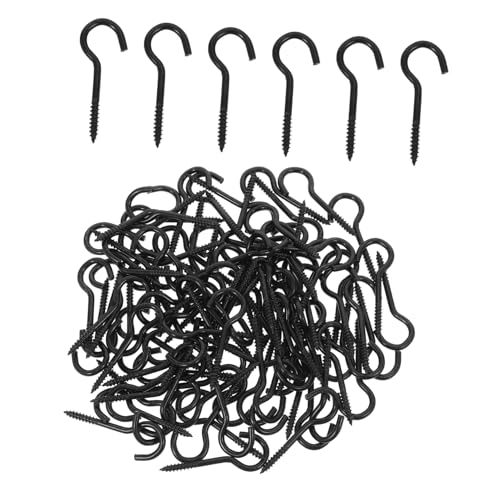 KONTONTY 100pcs Ceiling Hooks Screws Heavy Duty Plant Hangers Sturdy Stainless Steel Easy Install Open Eye Bolts Space Saving