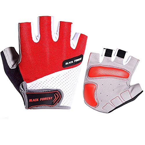 Luvas de Ciclismo, Andoer Luvas de ciclismo com meio dedo respirável Antiderrapante para motocicleta