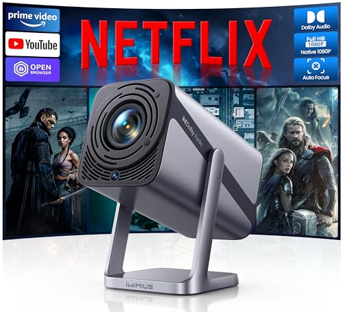 Proiettore 4K【Netflix Ufficiale/Dolby/Tiro Corto】Videoproiettore 4K 26000 Lumens Auto Focus Mini...