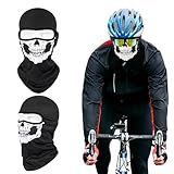 2 Stk Sturmhaube Motorrad Sommer,Ghost Maske,Totenkopf Maske,Skelett Mask,Skull Gesichtsmaske,Balaclava Halloween Vollgesichtsmaske Herren,Skeleton Horrormaske,Atmungsaktiv Skelettmaske für Winddichte