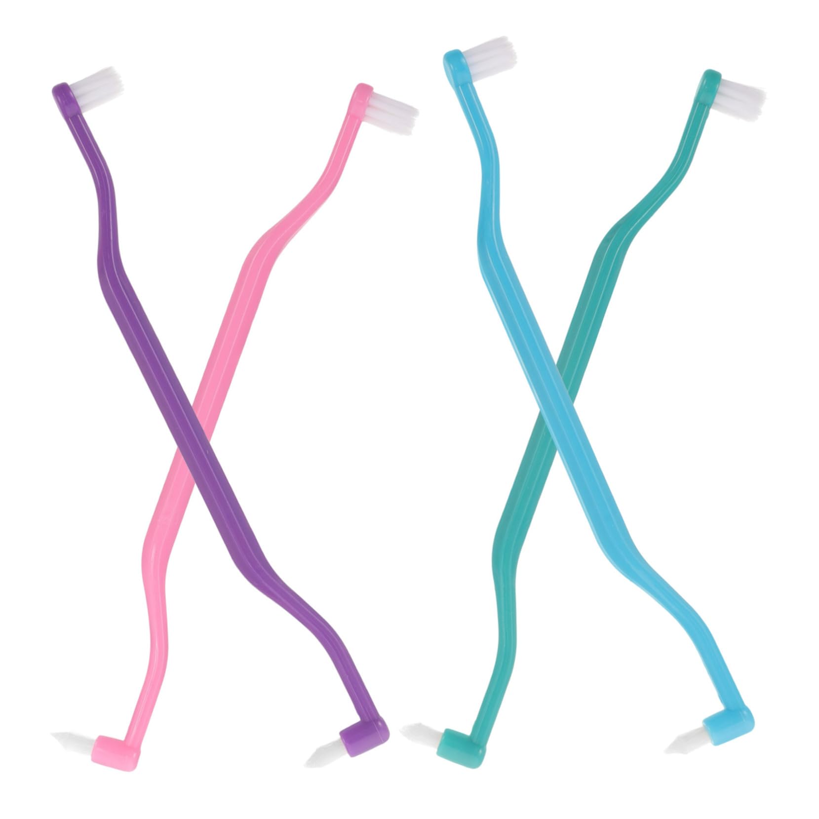 FRCOLOR 16 Pz Spazzolino a Doppia Testa Spazzolini Ergonomici Affusolati Spazzolini Da Denti Domestici Spazzolino Da Denti Resistente All'usura Spazzola Intercapedine Ergonomica Plastica