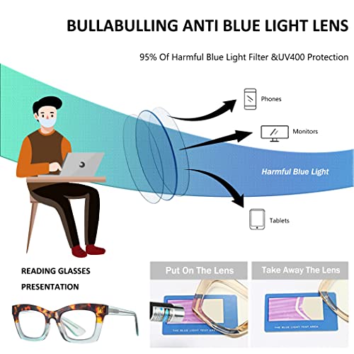 Image of 3 pack style Spring hinge Readers Blue Light Blocking Computer Square Reading Glasses for Women Men