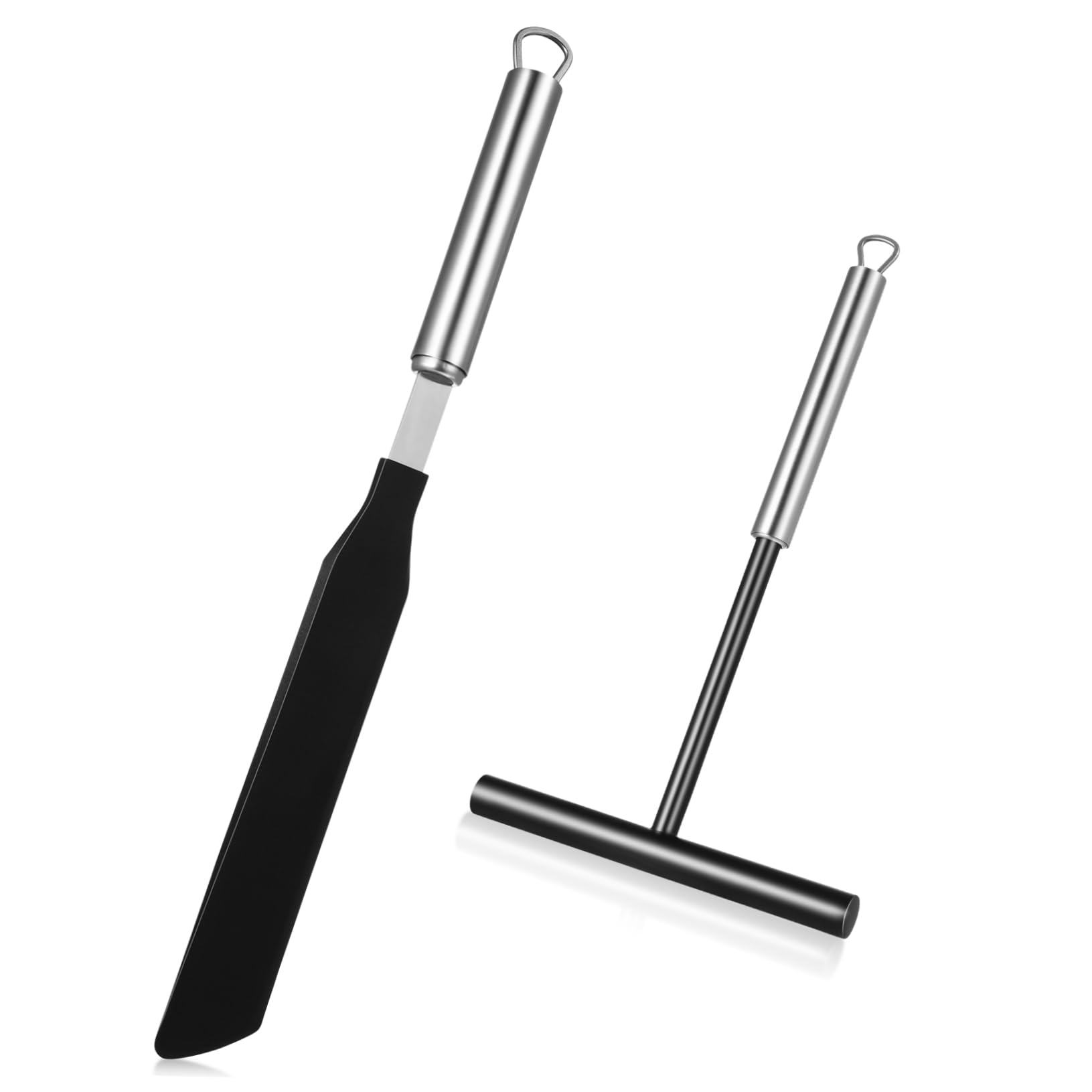 TOPBATHY Juego de Espátulas Mango de Nylon para Panqueques y Crema Utensilios Fuertes y Convenientes de Acero Inoxidable para Hornear en Casa y Panadería