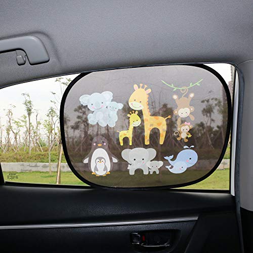 URAQT Car Sun Shade for Baby Kids, 2 Pack Children's Car Window Shades Shield Visor, Car Side Window SunShade with Storage Bag, UV Sun Protection, 44x36CM Fits Most Vehicles - Image 5