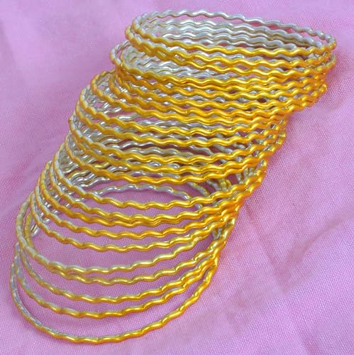 Touchstone Indian Bollywood Handcrafted Attractive Zigzag Pattern Wrist Enhancer Elegant Designer Jewelry Bracelets Bangle. Set of 24 for Women.3