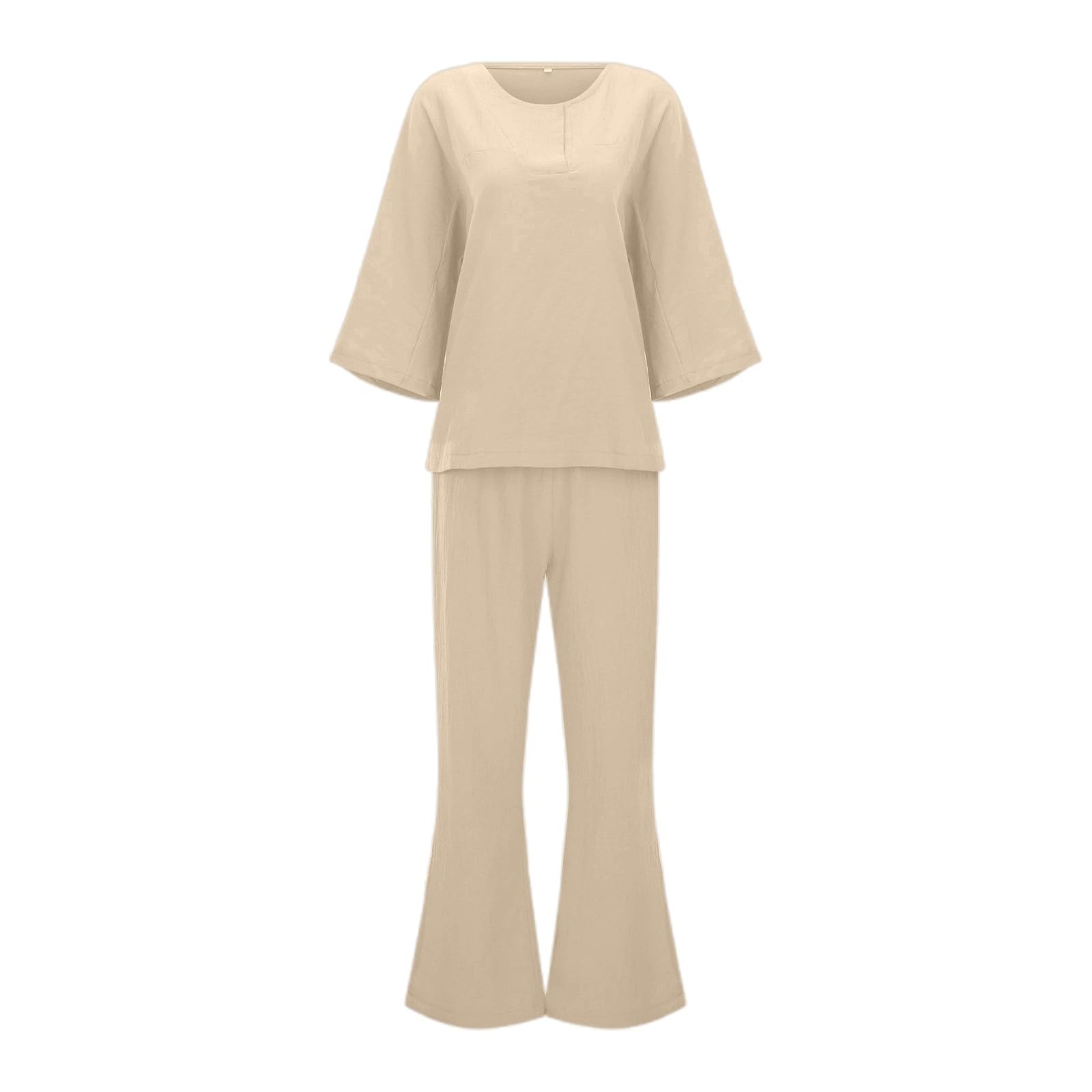 Survêtement baggy pour femme - Grandes tailles - Long et élégant - 2 pièces - Taille courte - Yoga - Survêtement d'intérieur - 2 pièces - Léger - Vêtement de sport pour femme