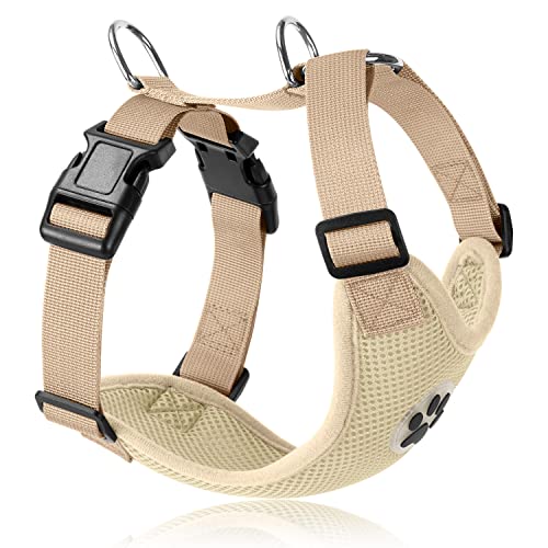 SlowTon Harnais pour Chien, Harnais de Gilet de Voiture pour Chien Harnais en Tissu de Maille Respirant Multifonction réglable à Double Anneau pour Chat...