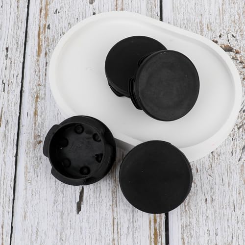 Image of 4 Pcs Round Plastic Plug 2 inch Rubber Caps Rubber Furniture Leg Caps Black Pipe Tubing End Cap Pipe Tubing End Cap Black Furniture Leg Covers for Patio Indoor Rubber End Caps Prevent Floor Scratch(50mm)