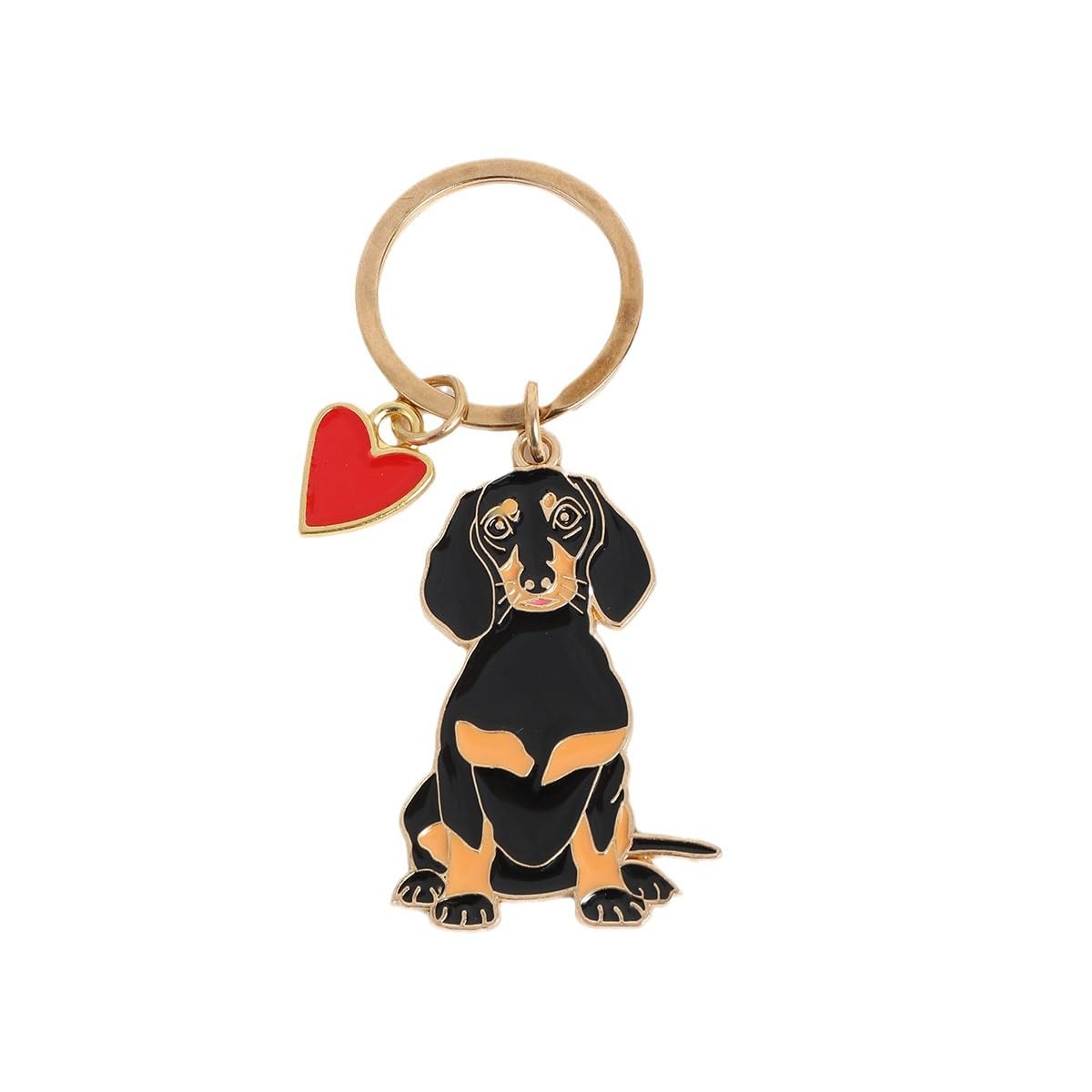 BT Bear Dog Keychain,Dog ID Tag Cute Metal Dog Keychain Keyring Keyfob Bag Charm (Dachshund Sit)