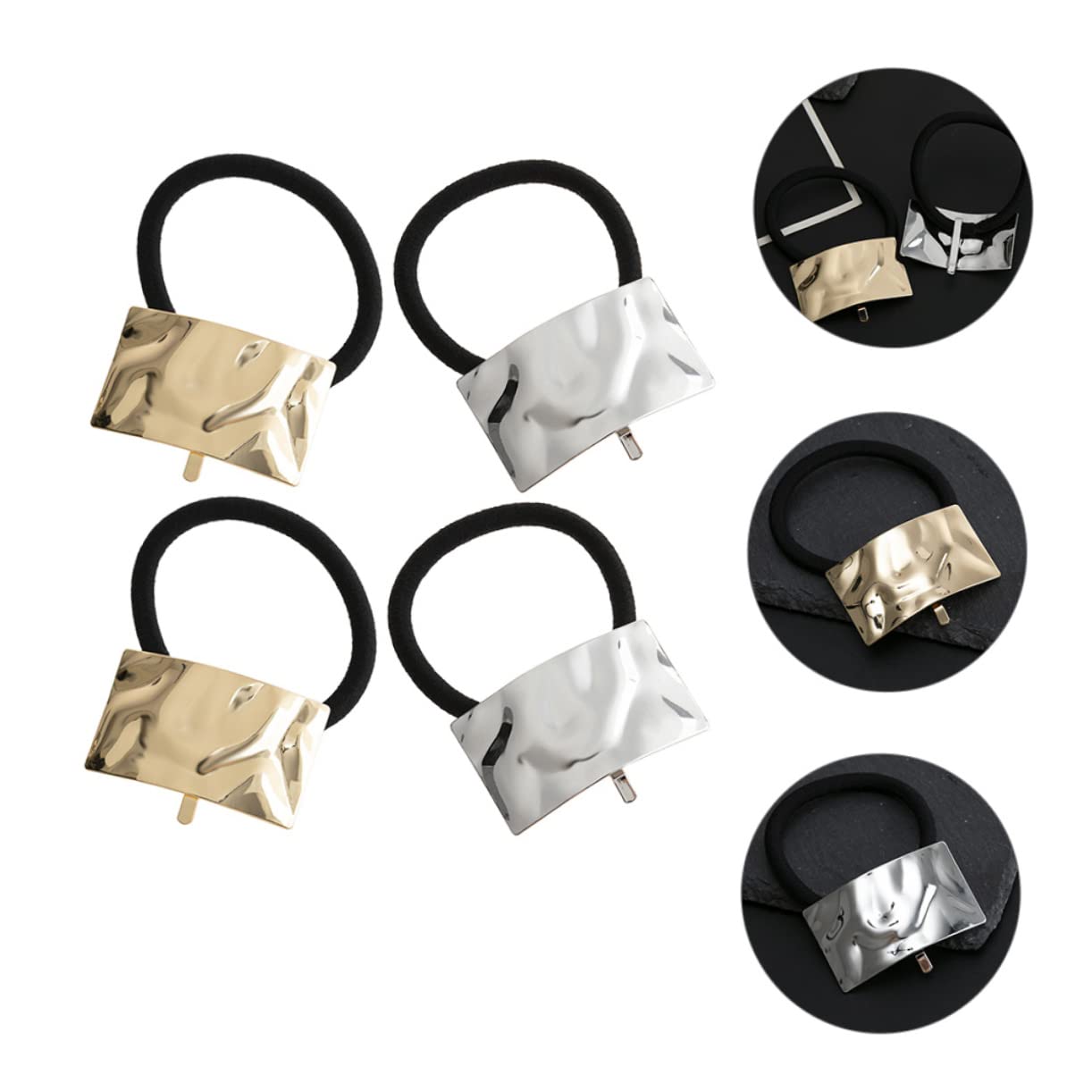 Didiseaon 16pezzi Metal Elastic Hair Ties Fasce Per Metallo Accessori Per Ponytail Eleganti e Resistenti Per Donne e Ragazze Colori e Oro
