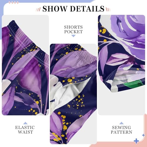 J JOYSAY Rose Foliage Midnight Blue Pajamas Pants Soft Long Pajama Bottoms Lounge Sleep Pants Size S-XL4