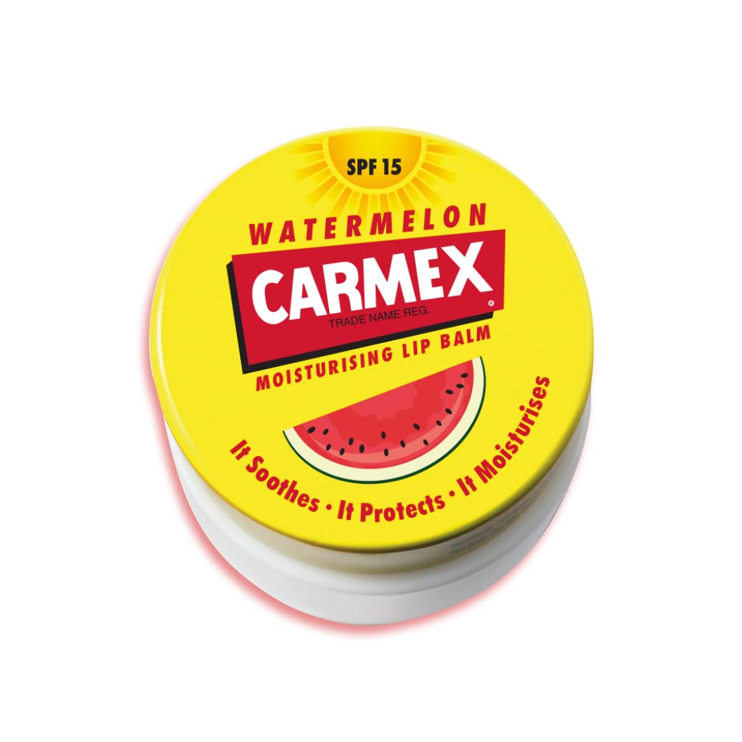CarmexWatermelon Lip Balm Pot | SPF 15 For Sun Protection | Soothes And Repairs Dry, Cracked Lips | Intensely Hydrating Winter Lip Care Formula (7.5 g)