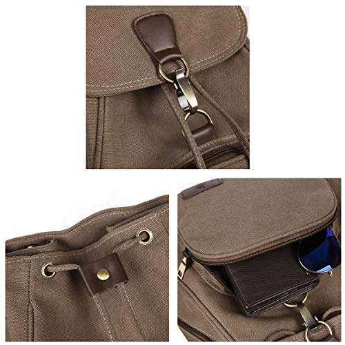 Mochila casual de señoras en color caqui ideal para viajes cotidianos y uso escolar diario 8