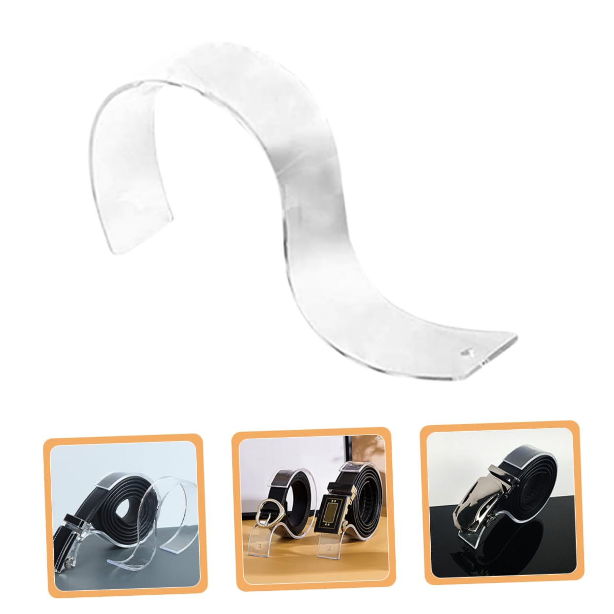 OKUMEYR Belt Storage Organizer Stand Acrylic Belt Display Holders for Retail Closet Home
