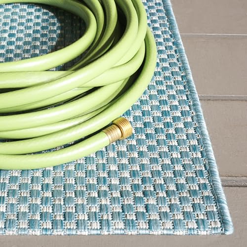 Tapete Safavieh Courtyard Colección 2' x 3'7 Aqua y Gris miniatura 3