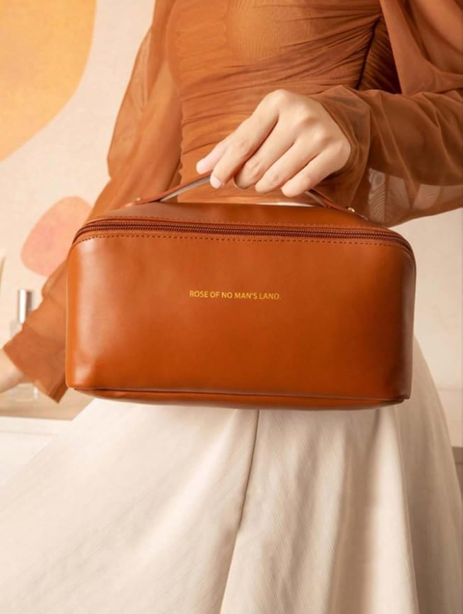 Large Capacity Travel Cosmetic Bag with Handle