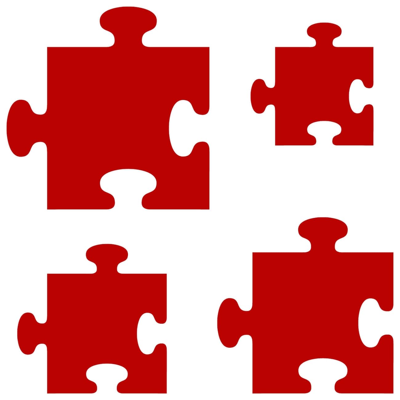 PLEXIGLAS® - Puzzle (3-50 cm, tamaño: 34 cm, 10 unidades), color rojo