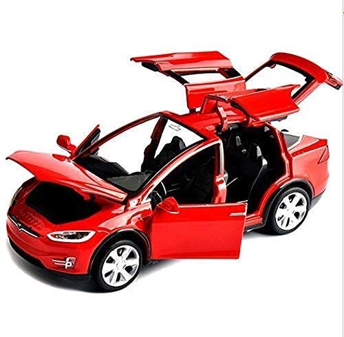 Image of Metal Pull Back Diecast Car 1:32 Tesla X90 Pull Back Car Model with Sound Light Boys Gifts Toys for KidsPack of 1】,multicolor