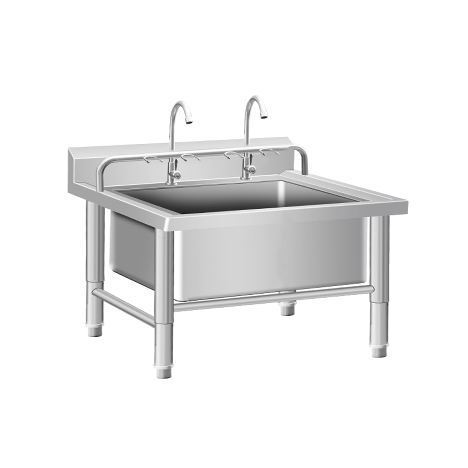 Cubo de fregona para interiores y exteriores, fregadero de fregona comercial, fregadero de fregona de montaje en suelo, lavabo de servicio de fregona de acero inoxidable, fregadero de