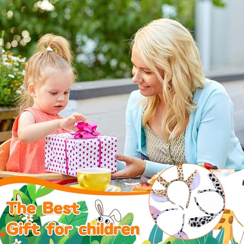 Spetsbst Tier Haarreif mit Ohren 12 Stück Cartoon Animals Ohren Stirnbänder Set Tiger Giraffe Hasen Katze Kostüm Zubehör Kopfbedeckung für Erwachsene Kinder Party Karneval Geburtstag