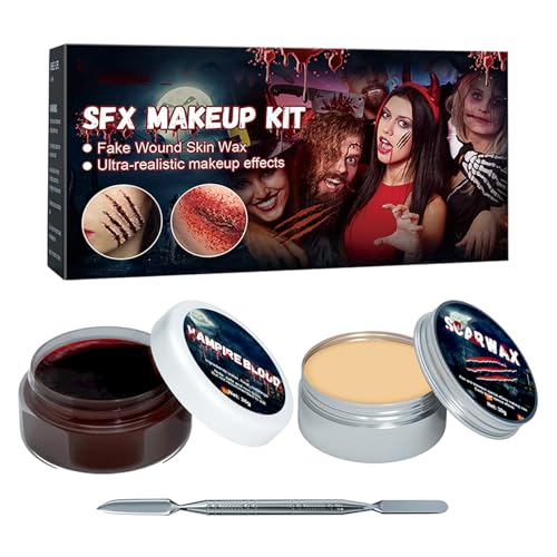 Maquillaje De Halloween - 2 En 1 Kit De Pintura Facial Dee Halloween | Producto Dee Cuidado Belleza No Tóxico, Lavable, Con Pinceles Y Esponjas Para Fiesta, Teatro, Uso D La Sesión Fotos Y Uso