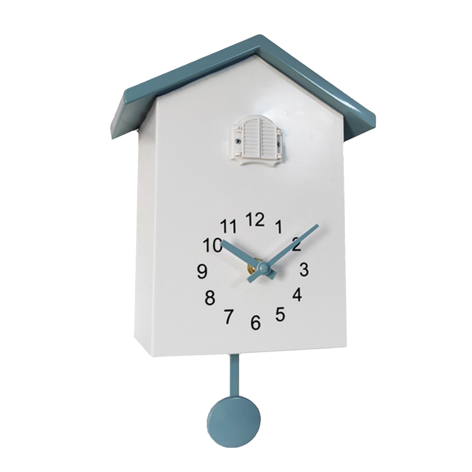 HAMON Horloge à coucou moderne avec fonction de sommeil nocturne, pour la maison, le salon, la cuisine, le bureau, décor Forêt-Noire Vintage (blanc/gris)