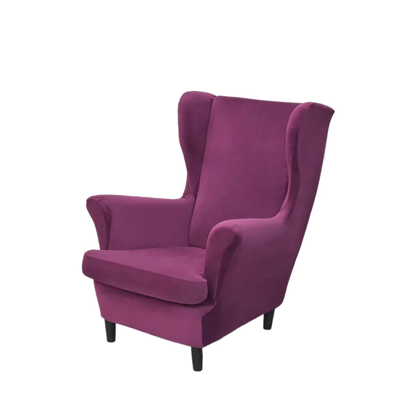GCYEIDMA Wing Chair Slipcover Wing Chair Covers Stretch Wingback Armchair Cover with Seat Cushion Elastic Solid Color Sofa Slipcovers(Blue)