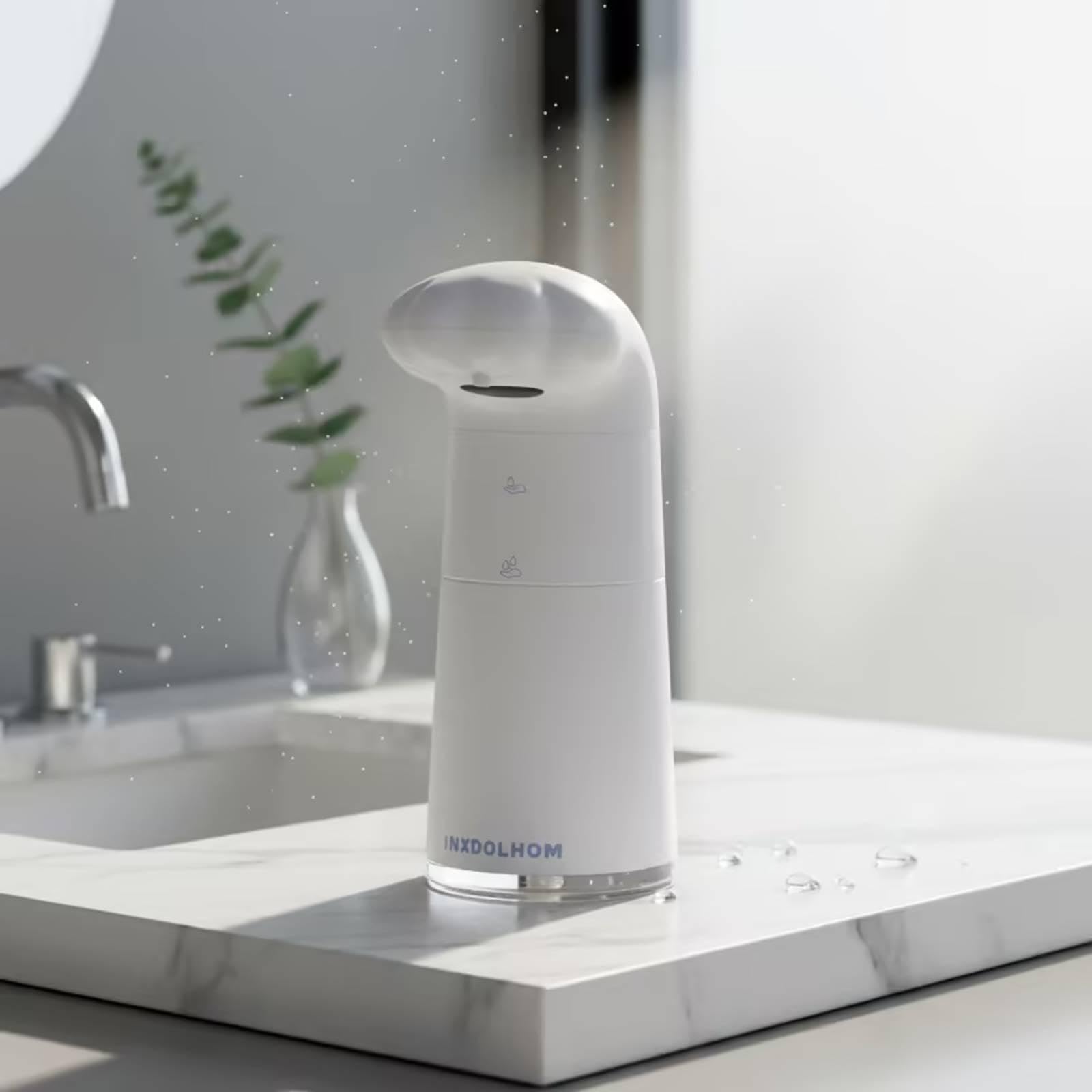 Dispenser Automatico di Sapone Schiuma Touchless Ricaricabile Carino Forma Zampa Gatto Materiale PP Funzione Sensore Adatto per Bambini Regalo, Bianco