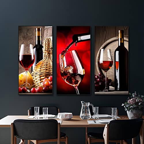 Peinture toile vin rouge abstrait 40x80cm pour la décoration murale du salon